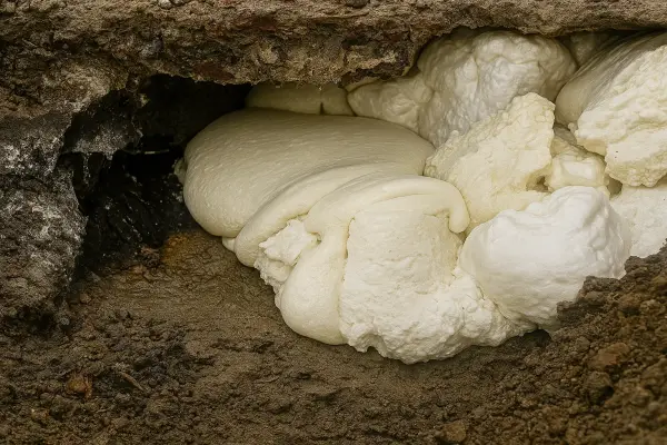 Thermal Dynamics of Polyurethane Foam Expansion in Subsurface Soil Environments