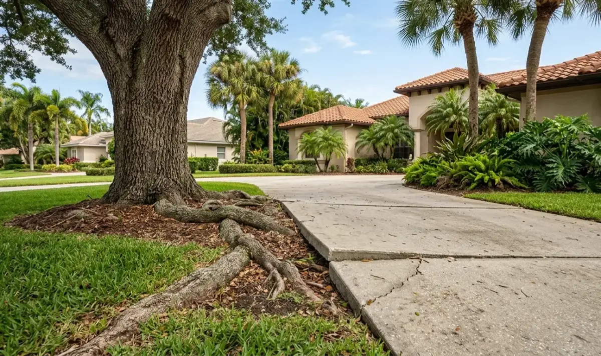 How Do Tree Roots Affect Concrete Slabs, Driveways, and Walkways in Florida?